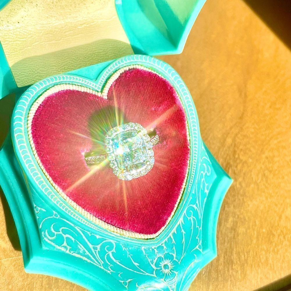 ♥️ Engagement ring, Oval Cushion 4.0 Ct. 14K Ring, by Birkat Elyon size 5 1/2